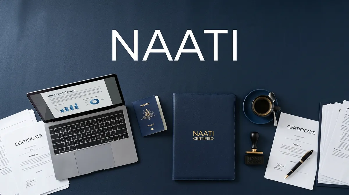 NAATI-certified document translation materials including passport, certificates and official documents